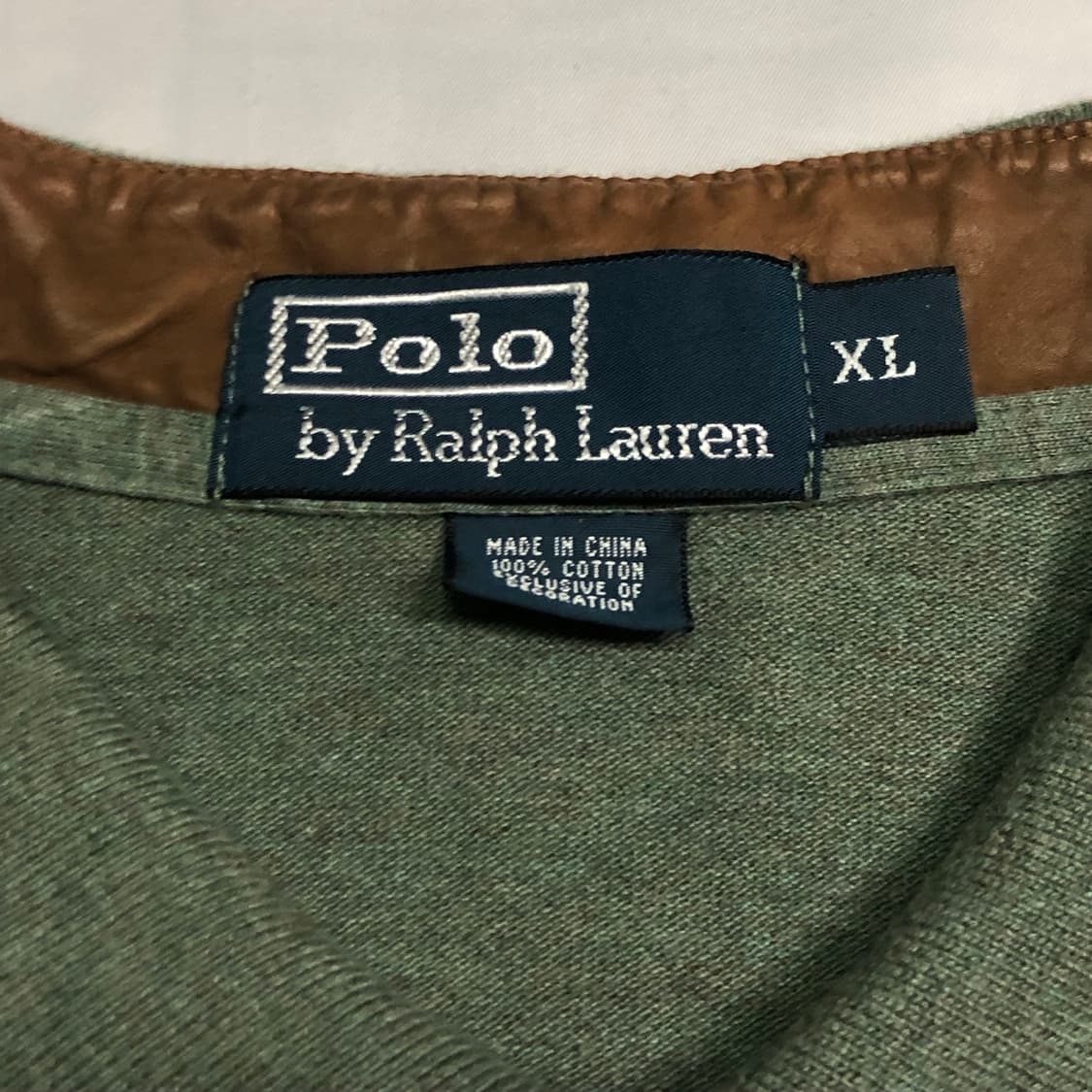 폴로 랄프로렌 올리브 가죽패치 빅포니 럭비 카라티 상품이미지5