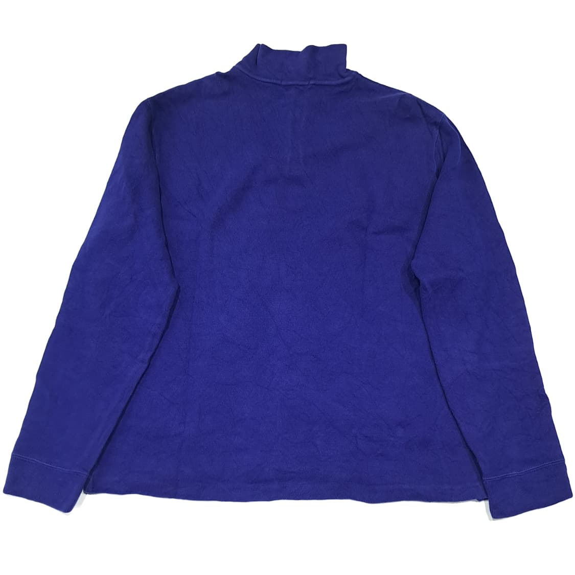 CL382 L 폴로 90s 코튼 가죽풀러 로열블루 하프집업 니트 상품이미지7