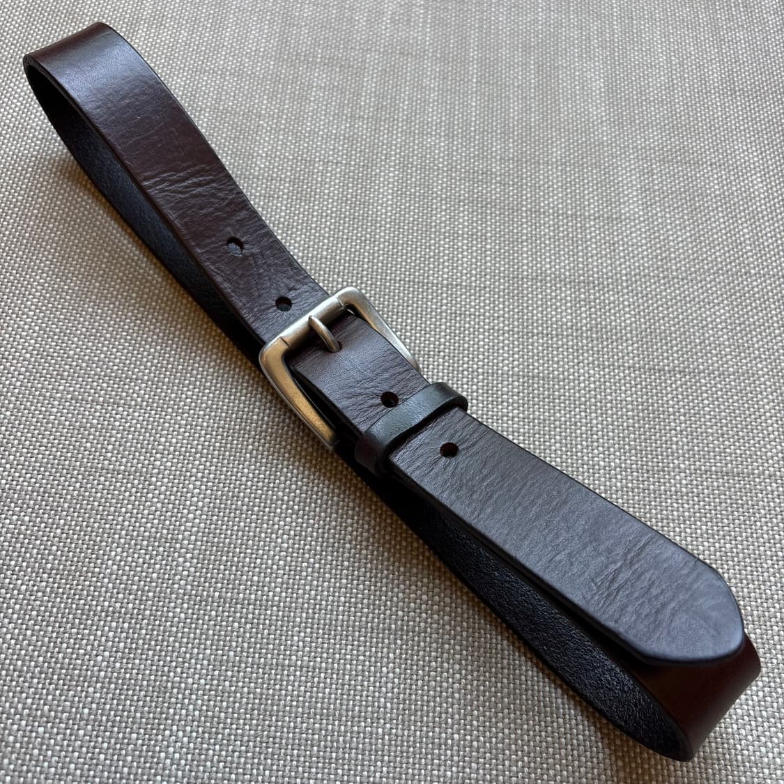 [25-26] 90s USA OLD NAVY 브라운 레더 메탈 버클 벨트 상품이미지3