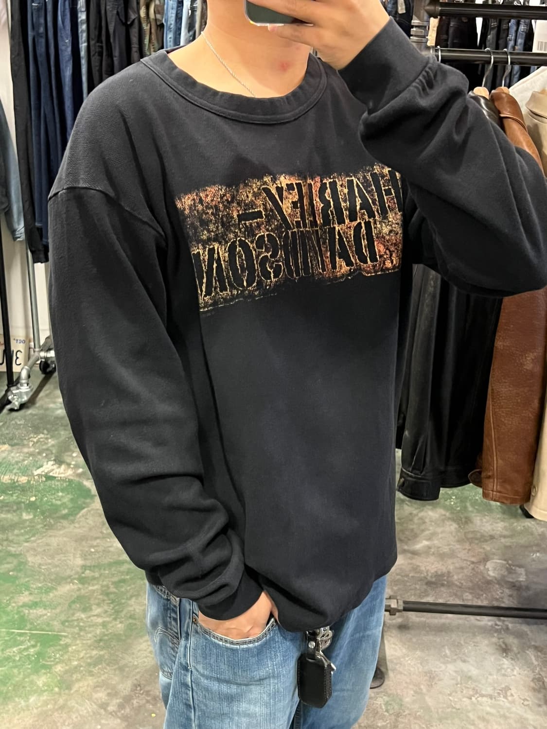 [XL] 할리데이비슨 USA 빈티지 써멀 와플 맨투맨 스웻셔츠 상품이미지2