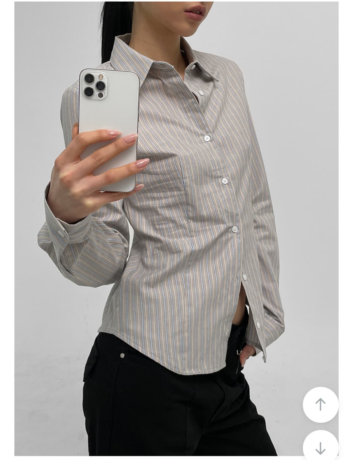 블랙업 메이드 긱시크 스트라이프 셔츠 상품이미지1