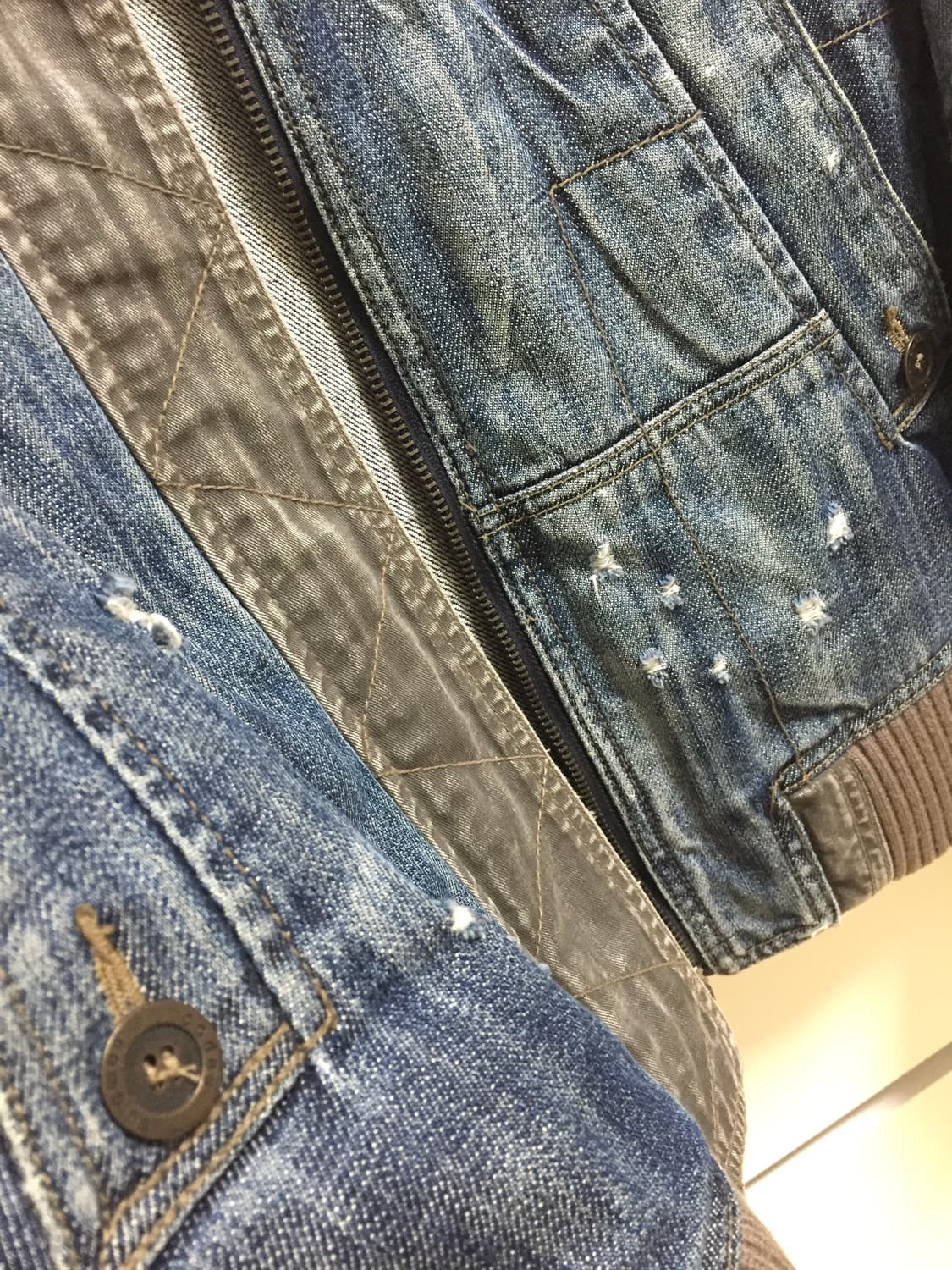 코데즈컴바인 빈티지 데미지 버클 데님 자켓 상품이미지8