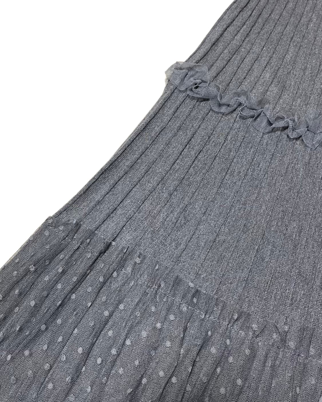 Knit pleats × Dotted mesh Skirt 상품이미지2