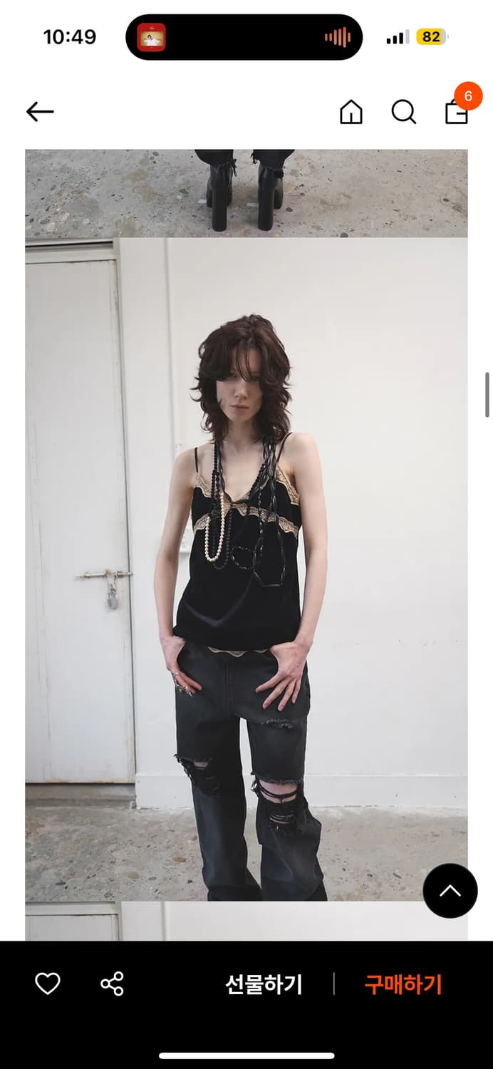 데어드 레이스 벨벳 탑 상품이미지1