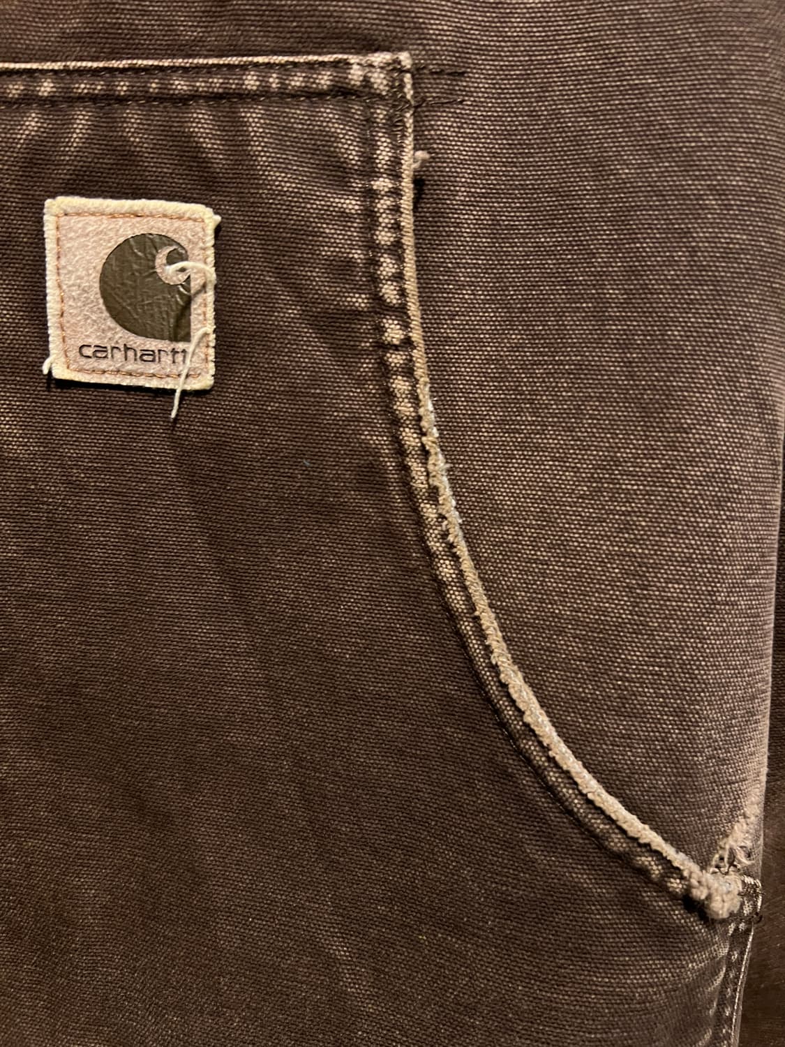 [M]칼하트 USA C61 빈티지 워싱 다크브라운 캔버스 워크 자켓 상품이미지4