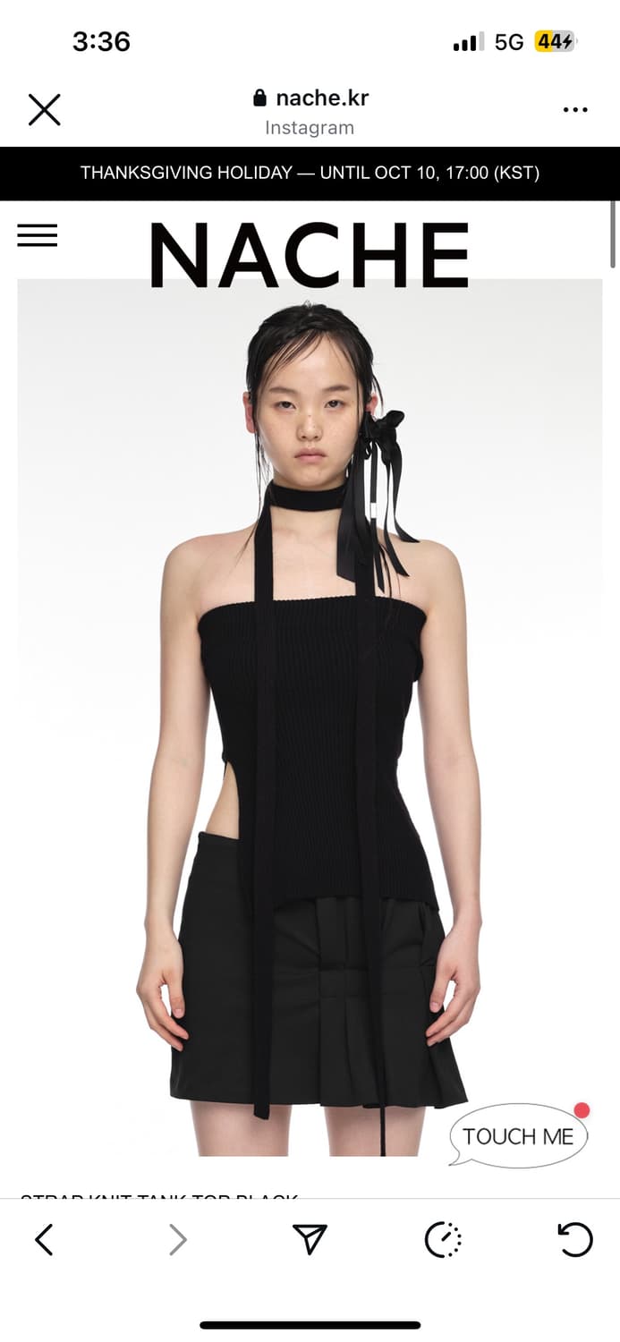  STRAP KNIT TANK TOP BLACK 상품이미지1