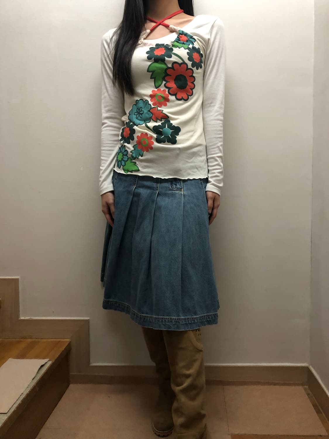 빈티지 오리엔탈 플라워 홀터넥 탑 상품이미지10
