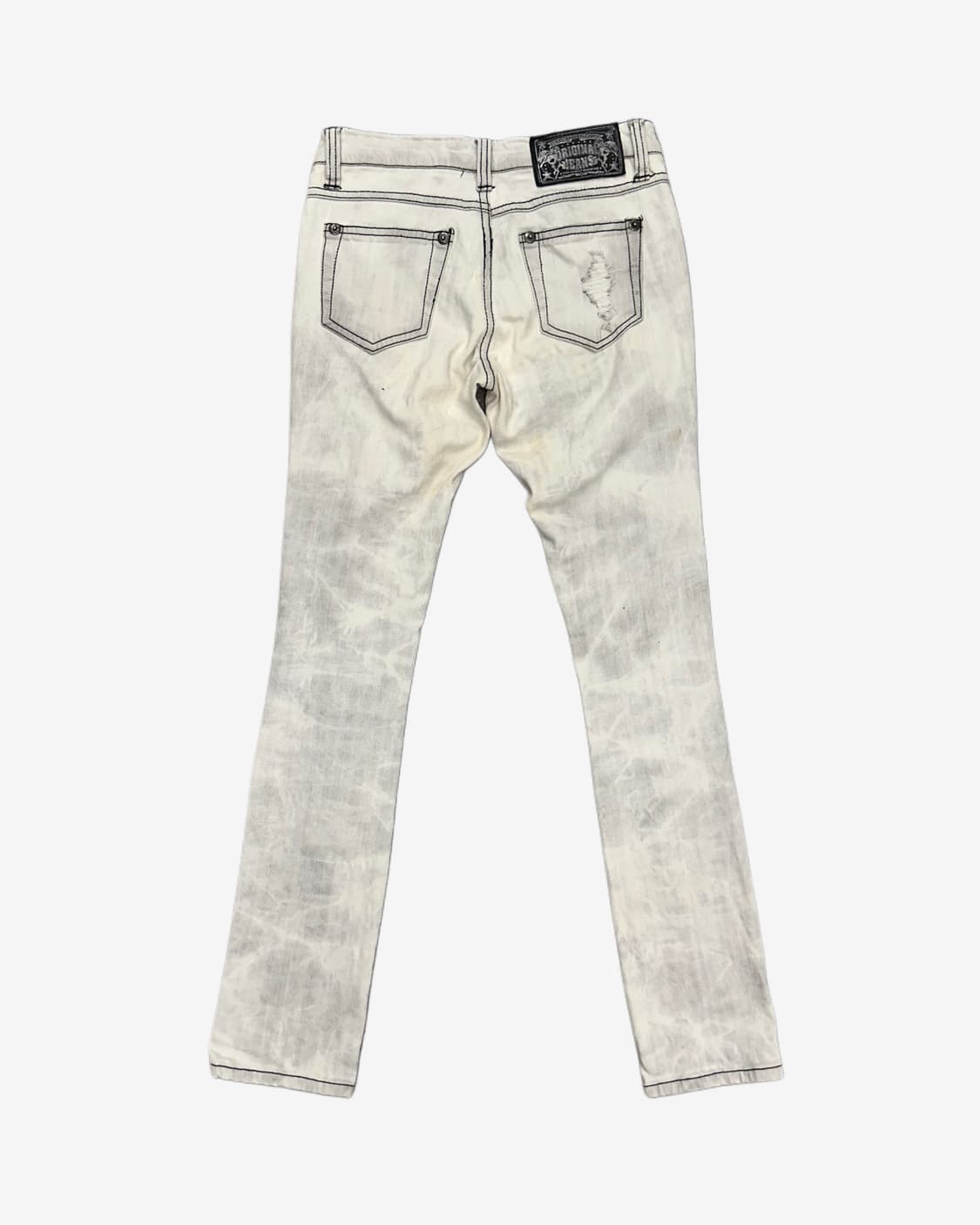 white fade distressed slim jean 상품이미지4