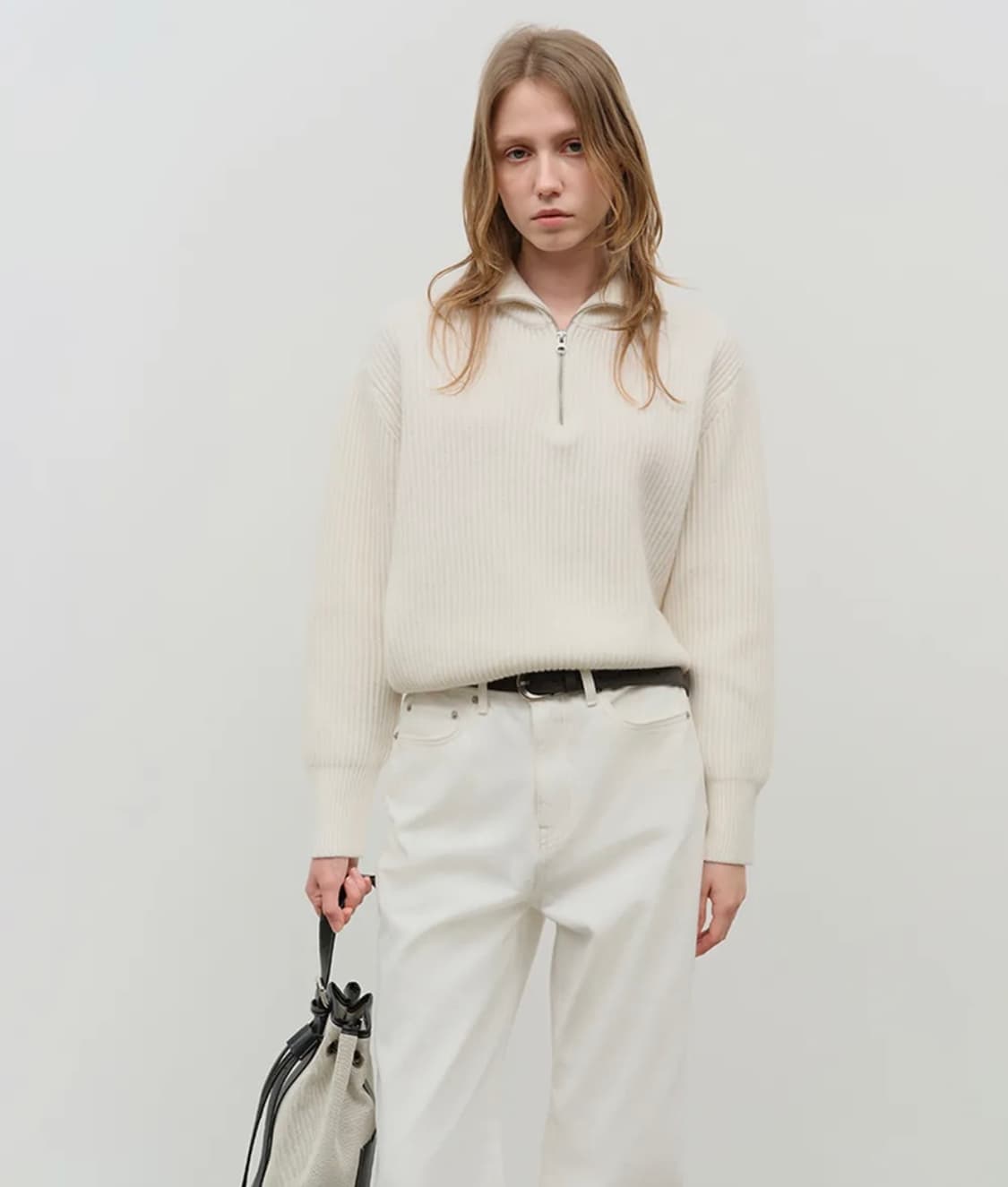 던스트 UNISEX HALF ZIP-UP RIBBED WOOL SWEAT 상품이미지2