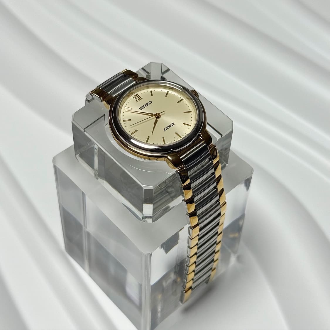 80's90's 빈티지 세이코 애비뉴 샴페인 로마 콤비 브레이슬릿 워치 상품이미지3