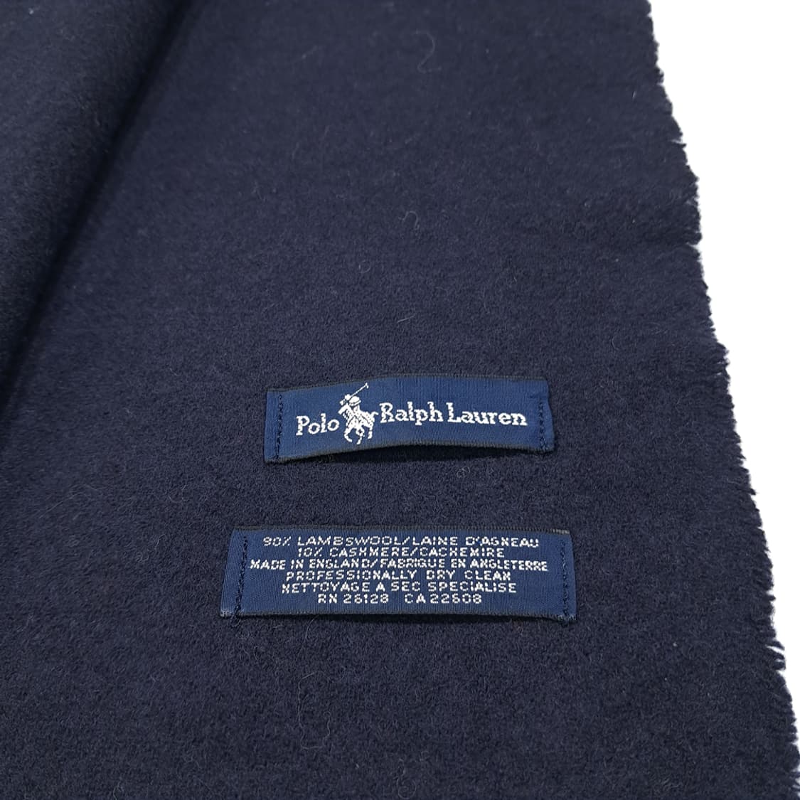 MX621 폴로 90s 영국판 램스울캐시미어 네이비 머플러 목도리 상품이미지5