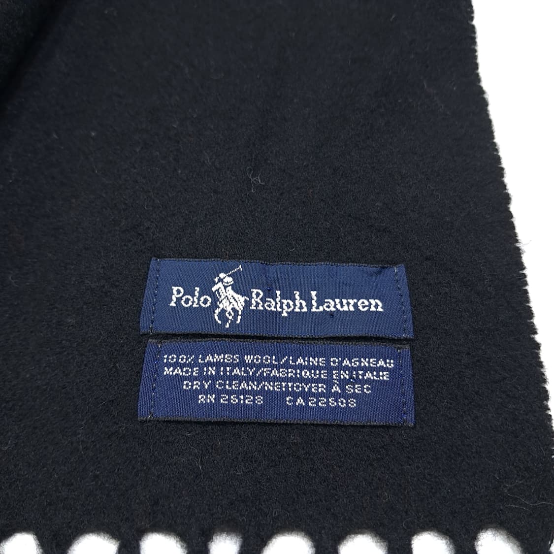 MX573 폴로 00s 이태리판 램스울 빅포니 블랙 머플러 목도리 상품이미지4