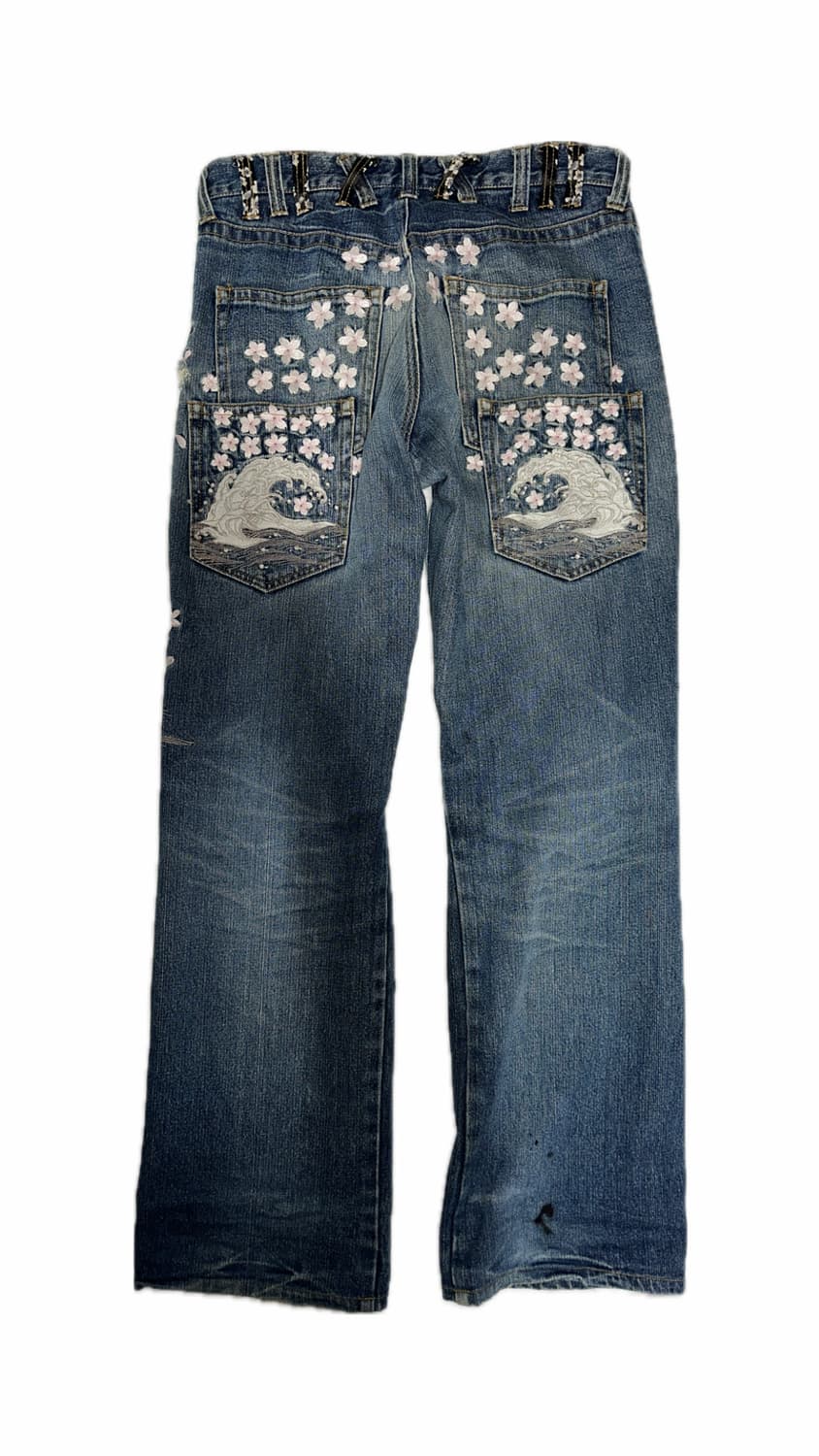 오리엔탈 잉어 자수 데님 상품이미지2