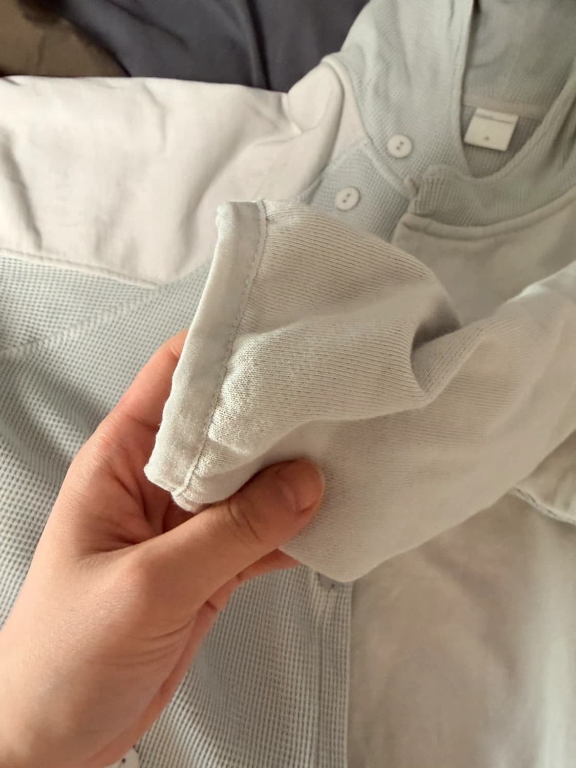 더콜디스트모먼트 TCM 버튼 와플자켓 (스카이블루) 상품이미지6