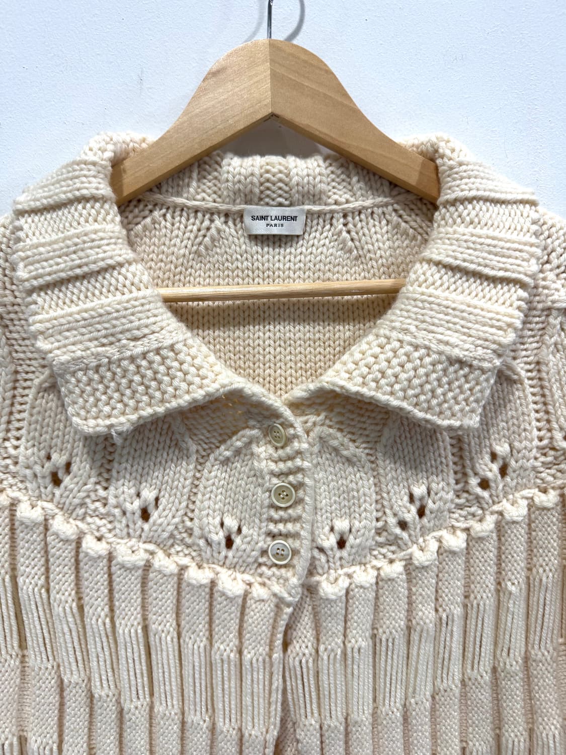 생로랑 니트 판초 XS 아이보리 정품 상품이미지4