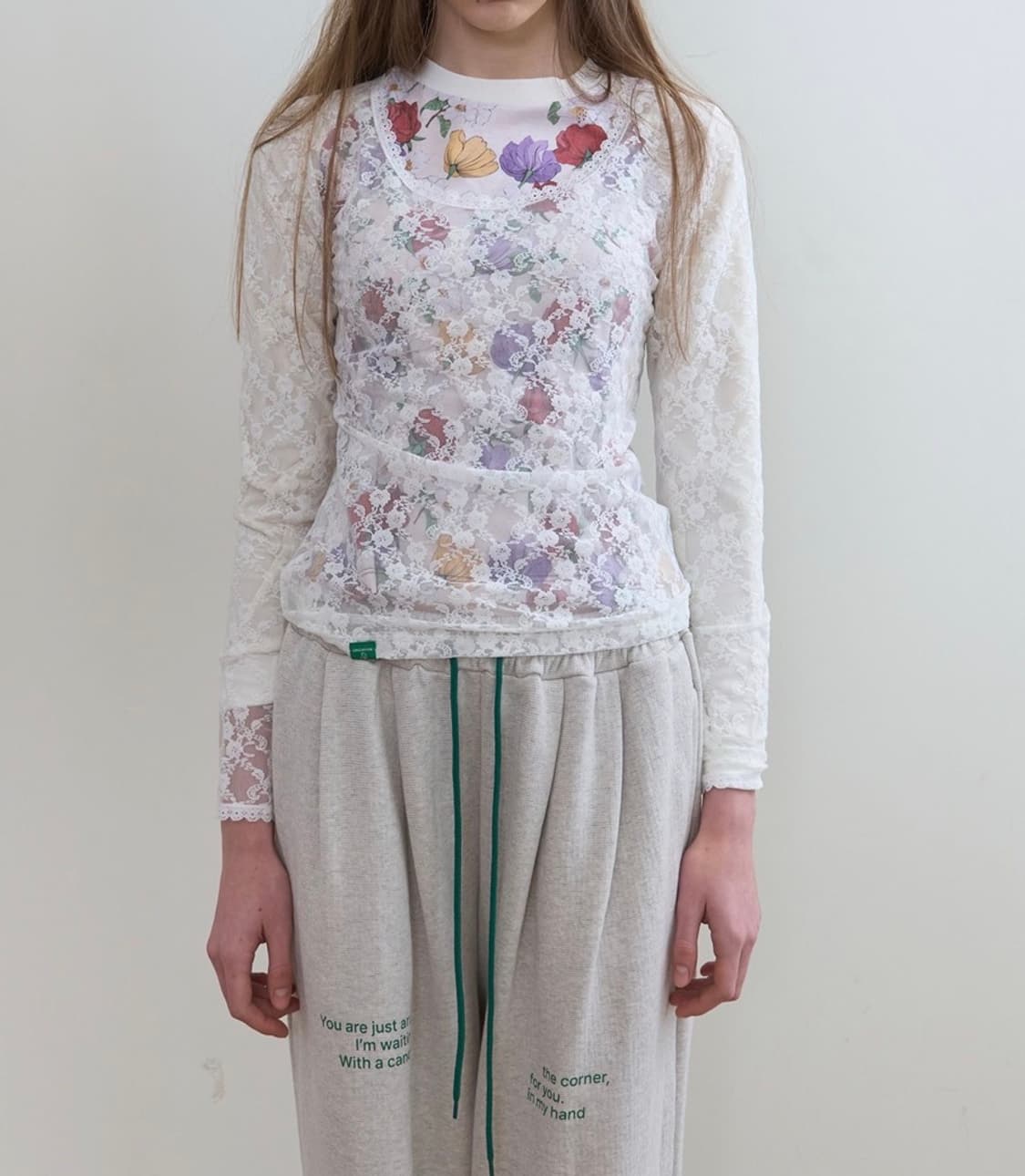 노컨텐츠 lace mesh t 상품이미지1