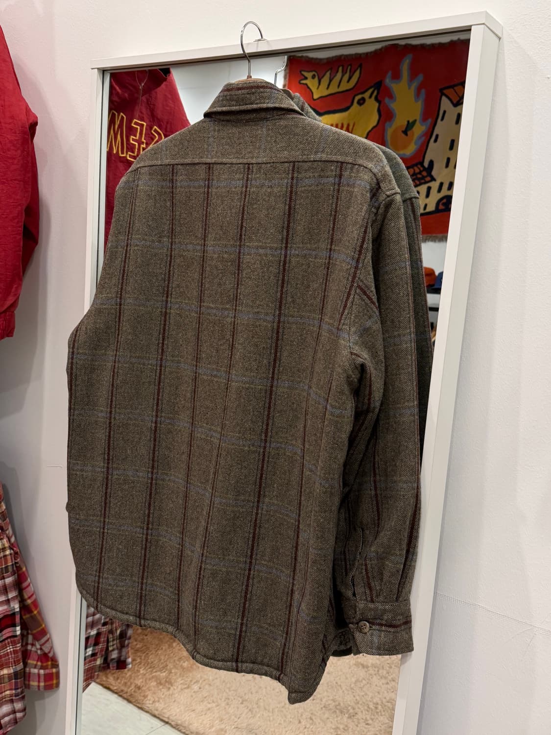 Vtg 빈티지 쉐르파 울 체크 셔츠 (Fabric by Italy) 상품이미지6