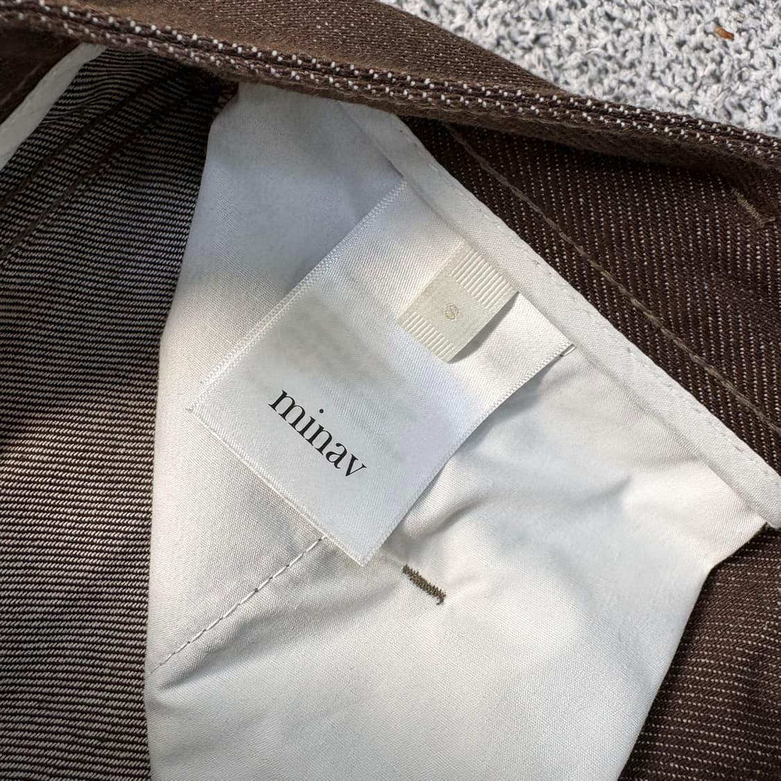 S 미나브 남성 핀턱 와이드 팬츠 브라운 0331J 상품이미지4