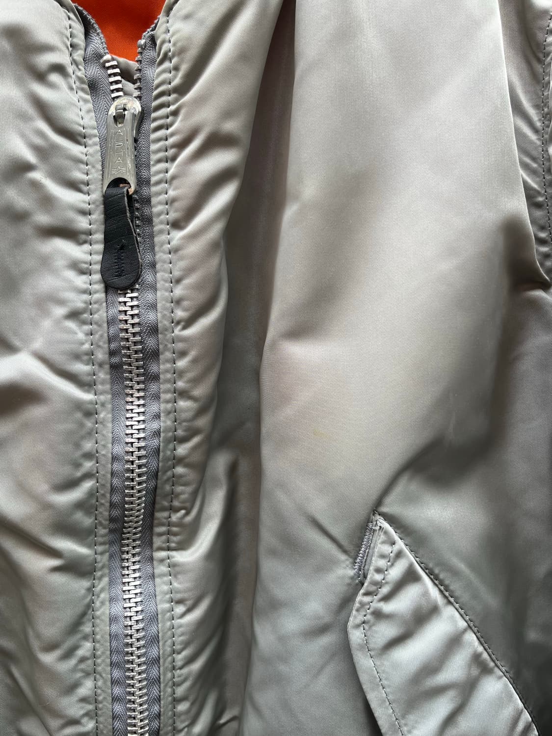 90s USA 미군 알파 인더스트리 MA-1 항공 점퍼 플라이트 자켓 상품이미지6