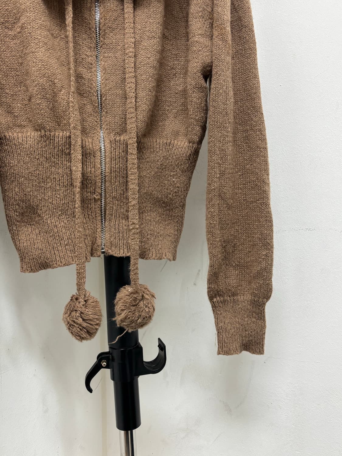 00’s Brown Fur Trimming Short Knit Zip U 상품이미지7