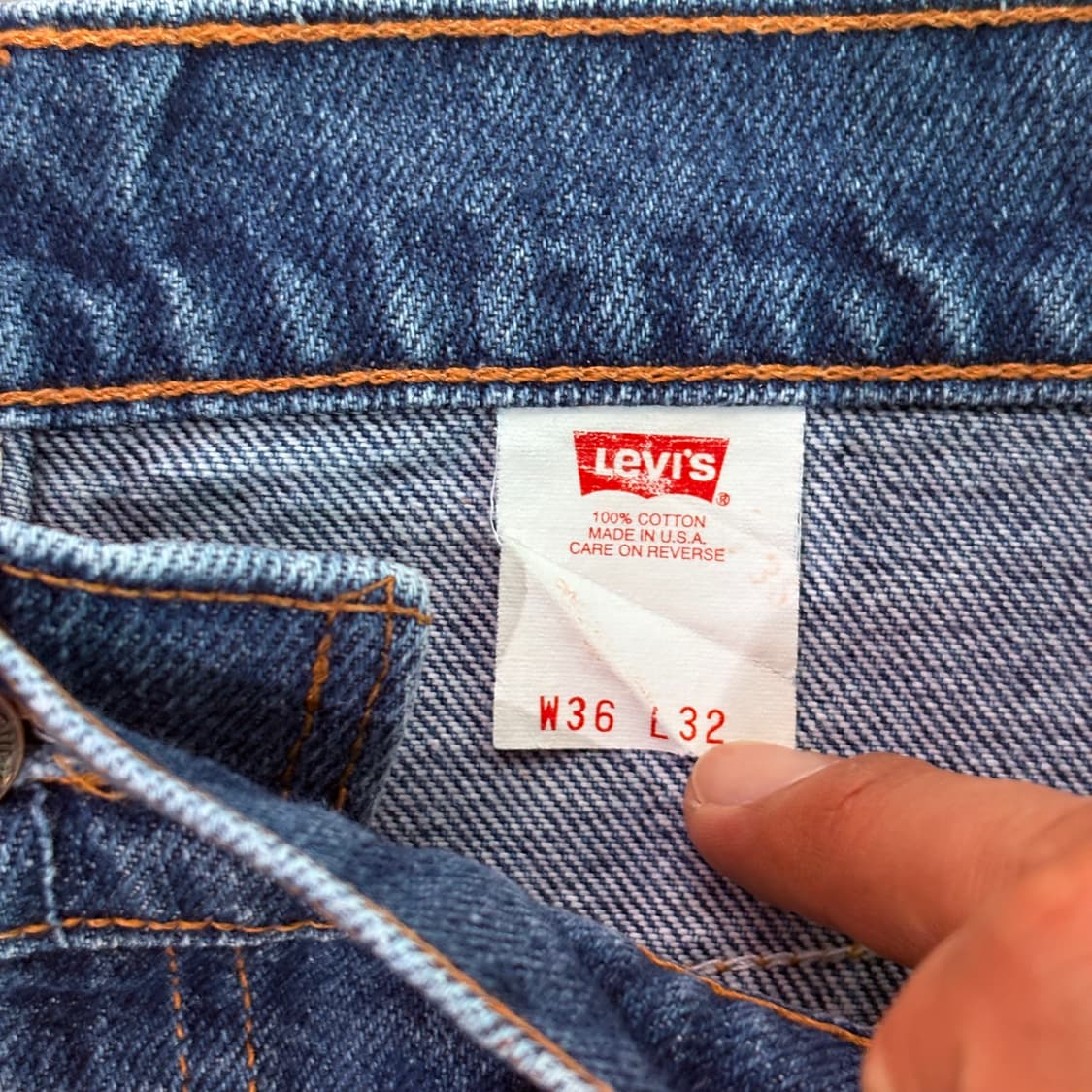 [36/32] 90s USA 🇺🇸 리바이스 517 오렌지탭 데님 중청 상품이미지4