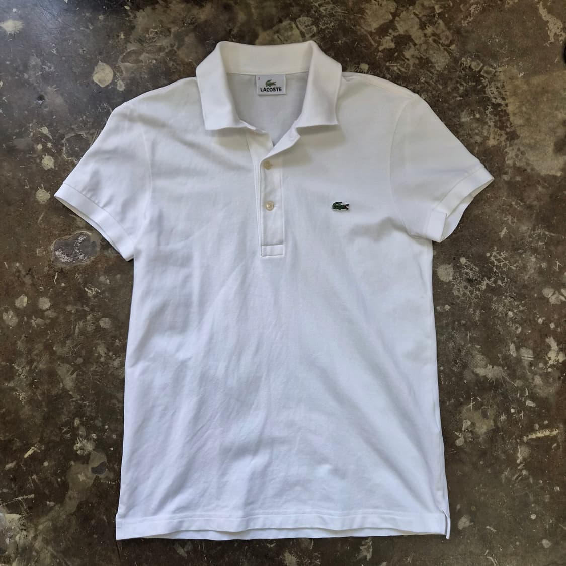 2) 라코스테 반팔 화이트 피케셔츠 반팔 카라티 카라 티셔츠 남여공용 상품이미지1