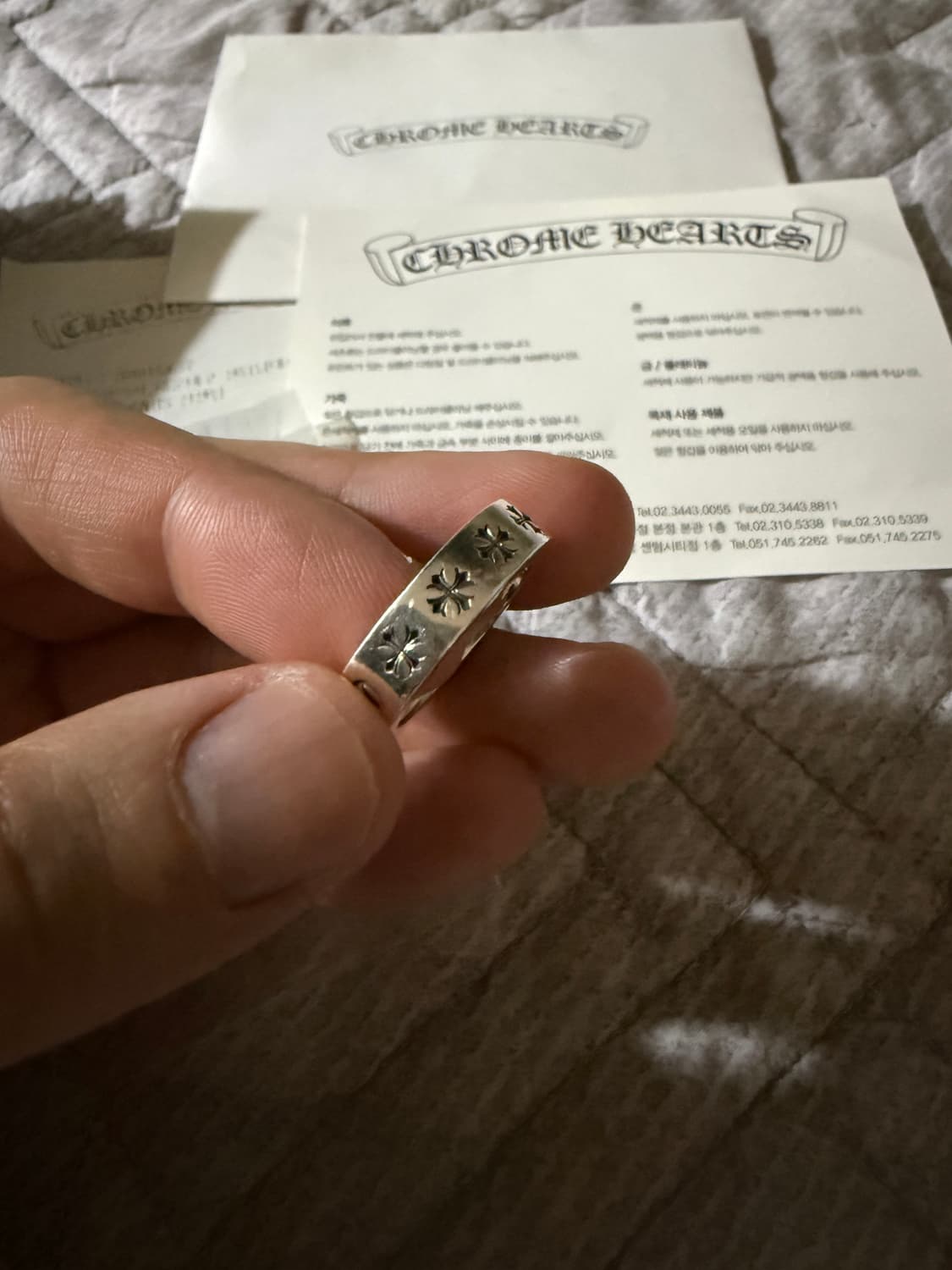 [US8.5, 한국사이즈18호] 크롬하츠 포에버링 풀구성품 상품이미지3