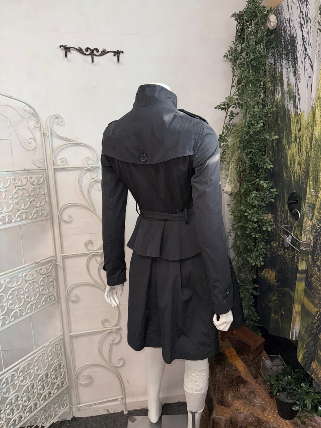 Armani Exchange black back ruffle 투웨이 코트 상품이미지8