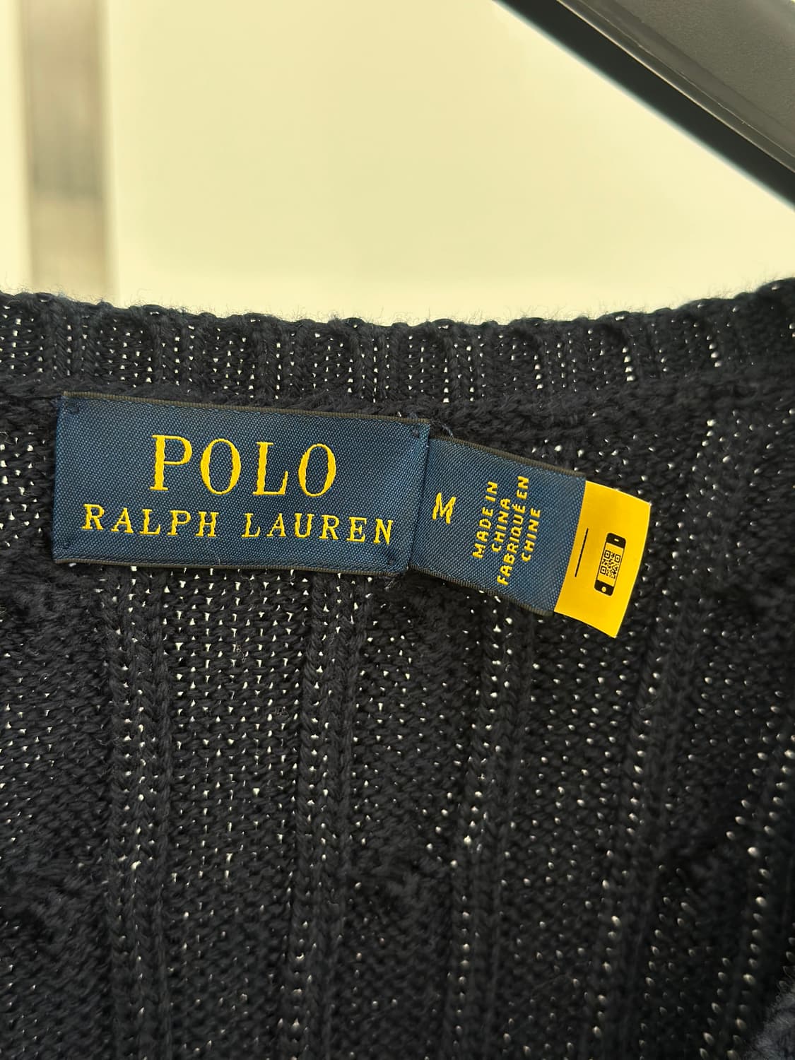 폴로 랄프로렌 네이비 V넥 케이블 니트  상품이미지5