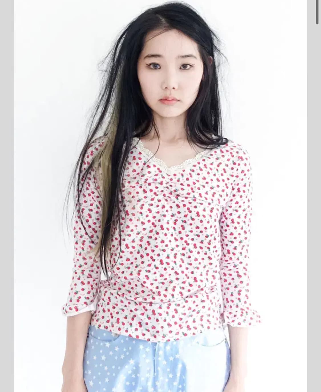 샵페어리 스트로베리 레이스 탑 딸기 탑 상품이미지1