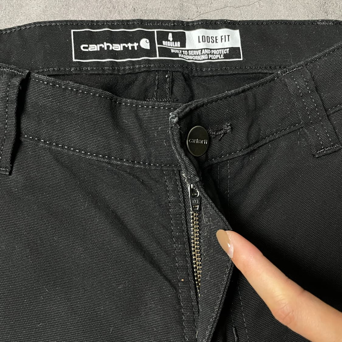 CARHARTT 칼하트 블랙 루즈핏 더블니 카펜터 워크 팬츠 A00976 상품이미지3