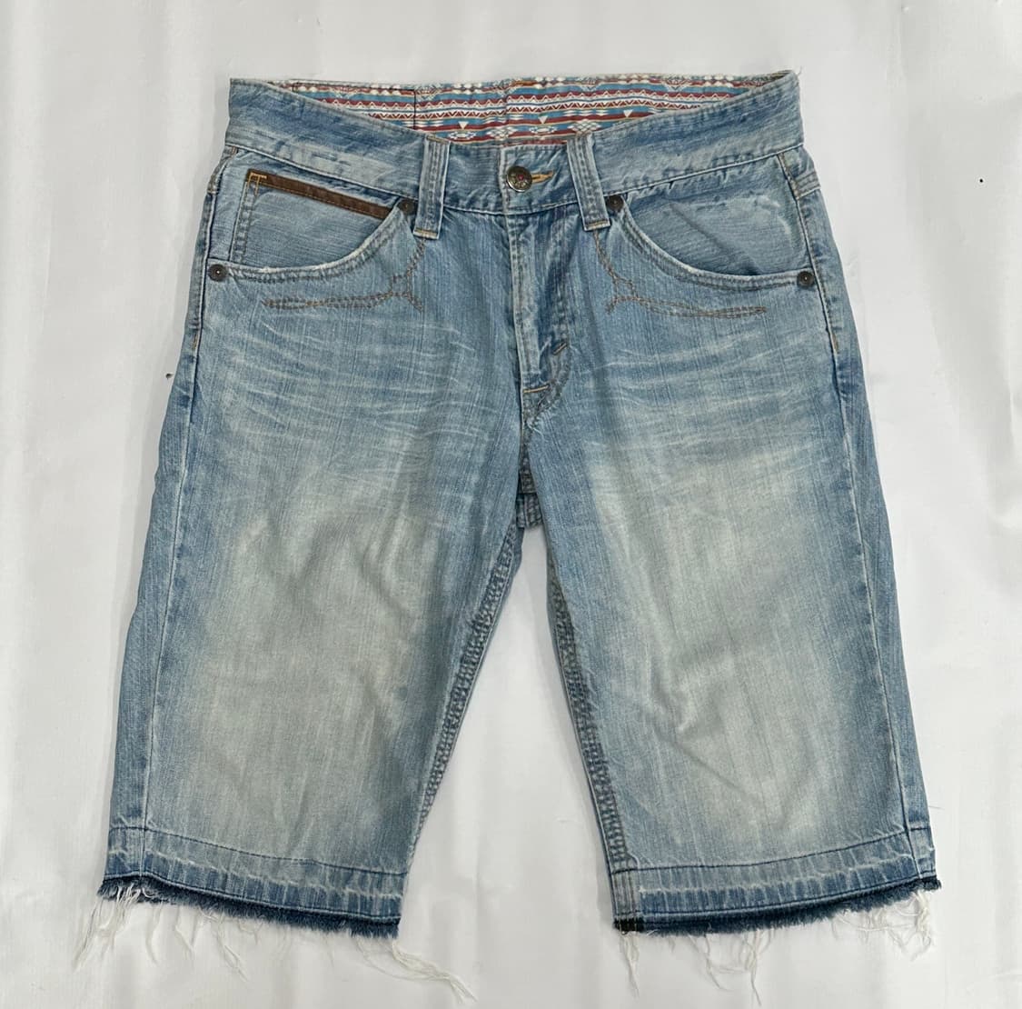 재팬 에드윈 보헤미안 연청 백포인트 빈티지 워싱 5부데님팬츠 반바지 상품이미지2