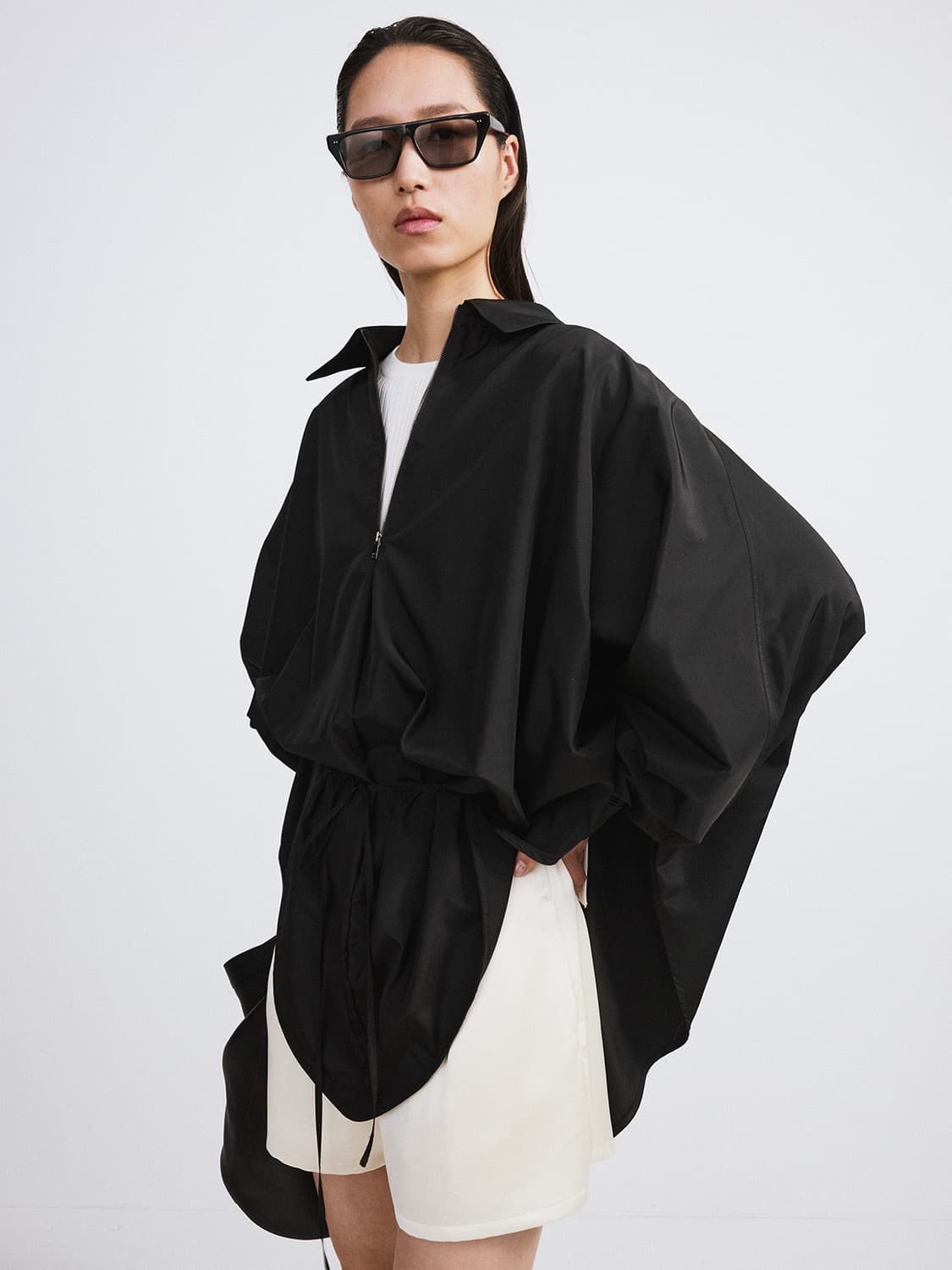 렉토 RECTO 오버사이즈 케이프 점퍼 블랙 상품이미지1