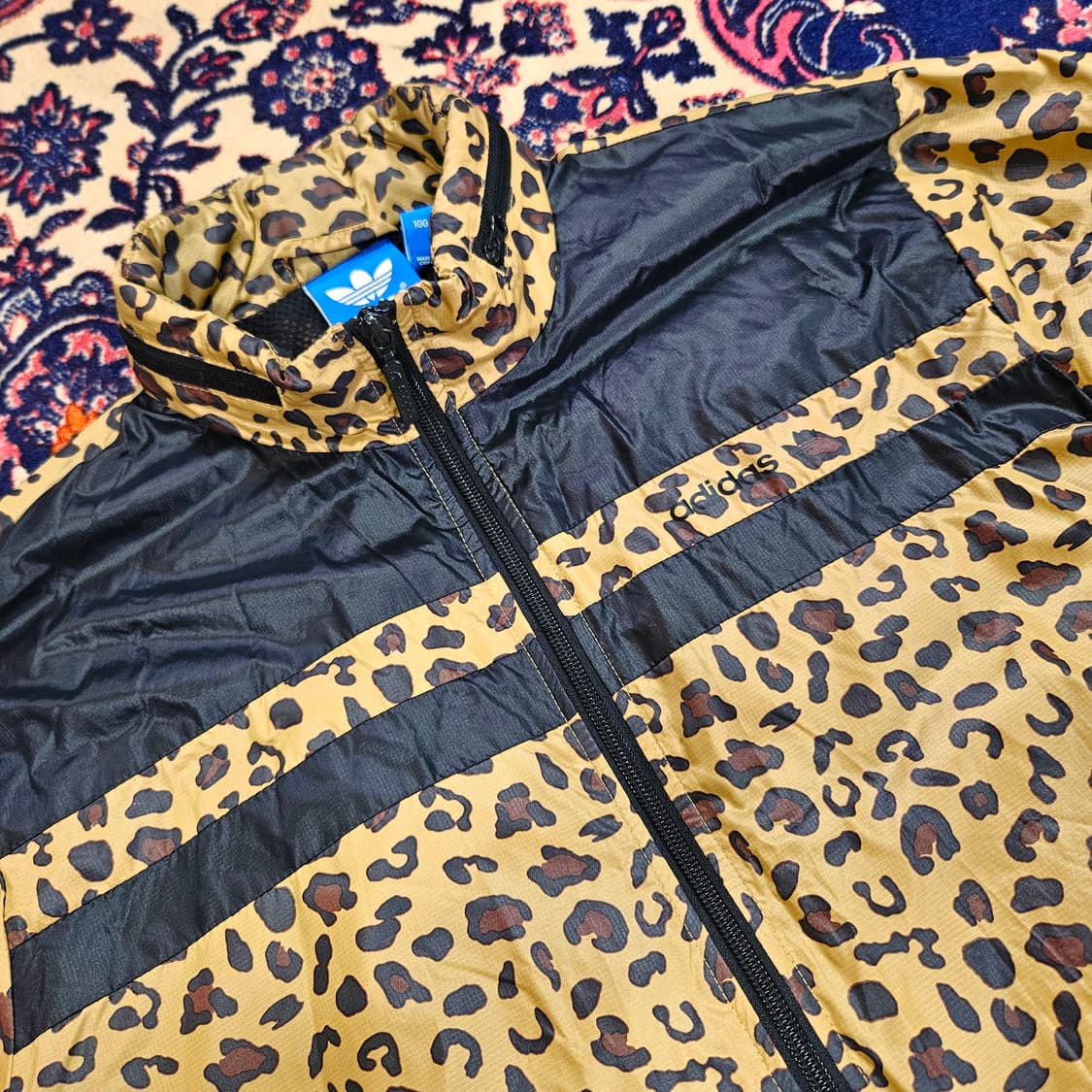 아디다스(Adidas) 레오파드 호피 집업 바람막이 자켓 L size 상품이미지5