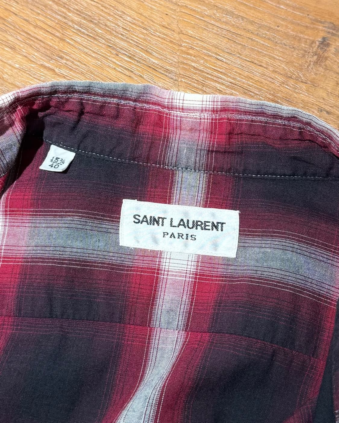 생로랑 레드 블랙 타탄 체크 셔츠  상품이미지7