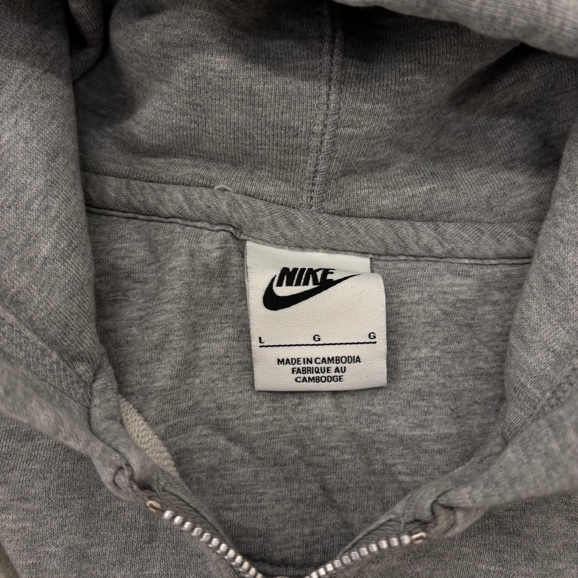 나이키 스우시 스몰로고 그레이 후드집업 상품이미지3