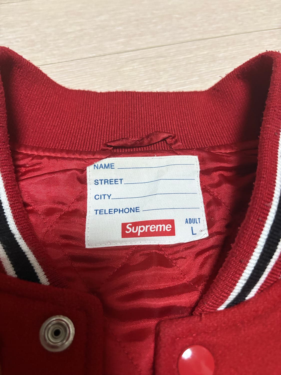 (L) 슈프림 치토 레드 바시티 자켓 상품이미지4