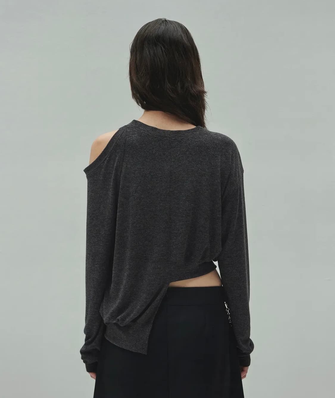 다이애그널 언발란스 홀 슬리브 티 상품이미지2