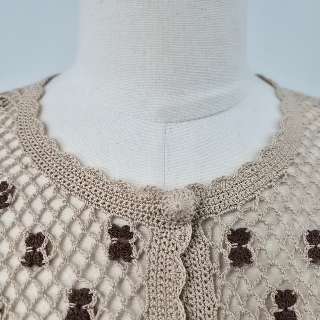 BIANCA COLLECTION 베어 플라워 크로쉐 가디건 상품이미지6