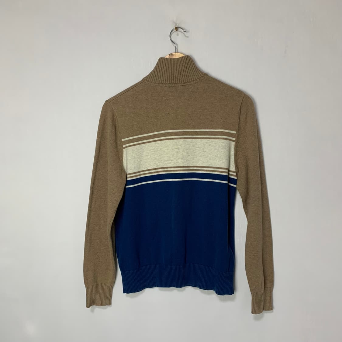 타미힐피거 컬러블록 하프넥 빈티지 반집업 니트 남성 S 상품이미지5