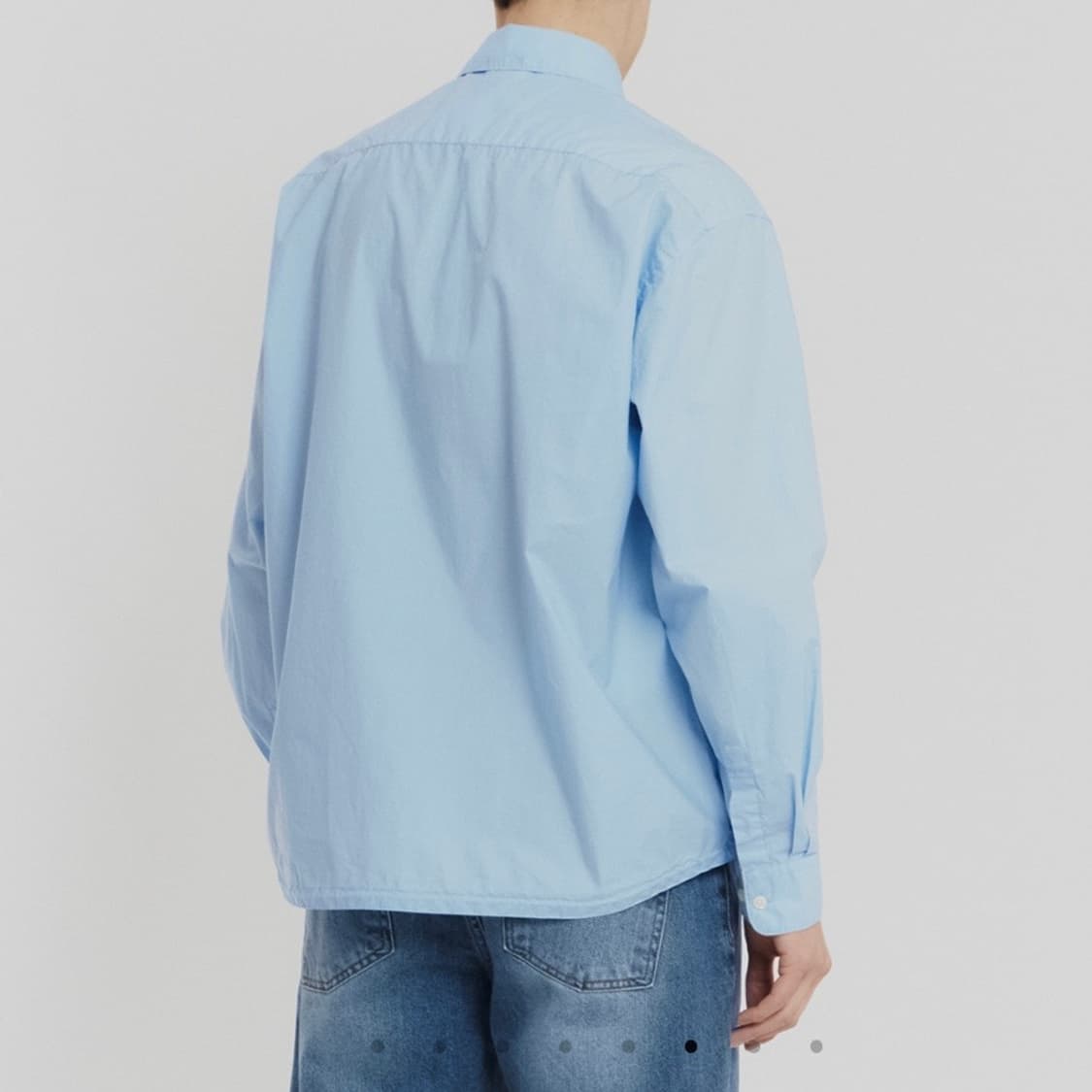 언어펙티드/ 드로스트링 셔츠 스카이블루/ M 상품이미지4