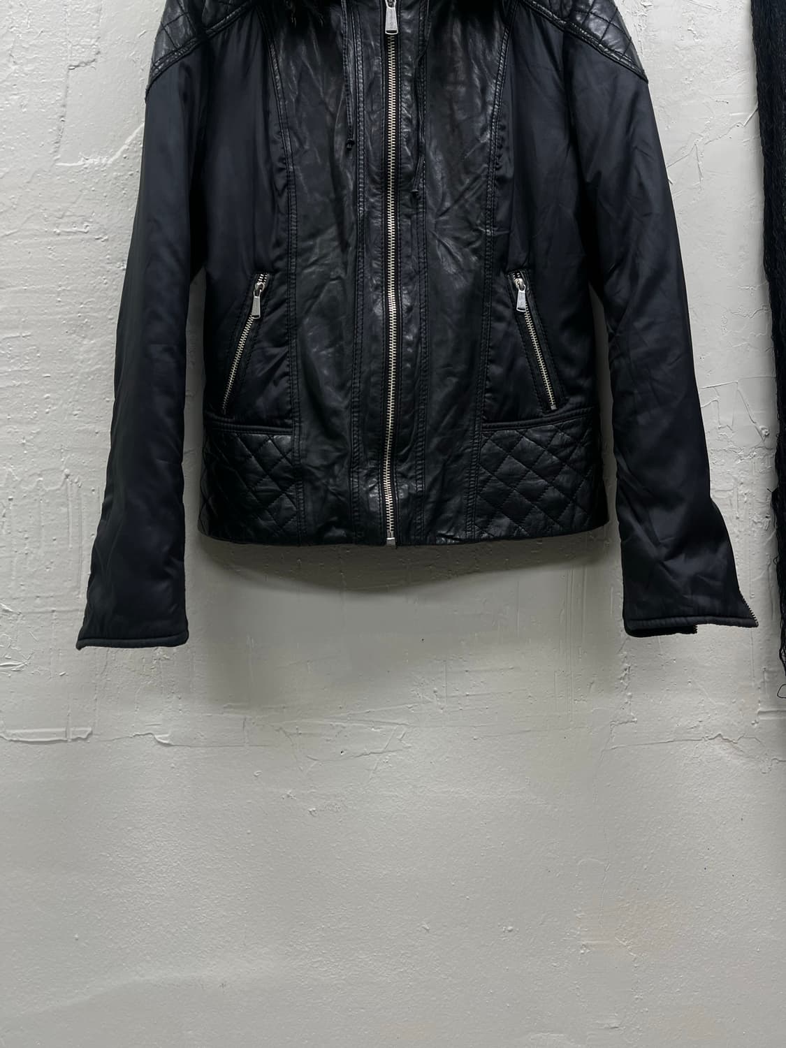 Michael kors leather trimming fur jacket 상품이미지5