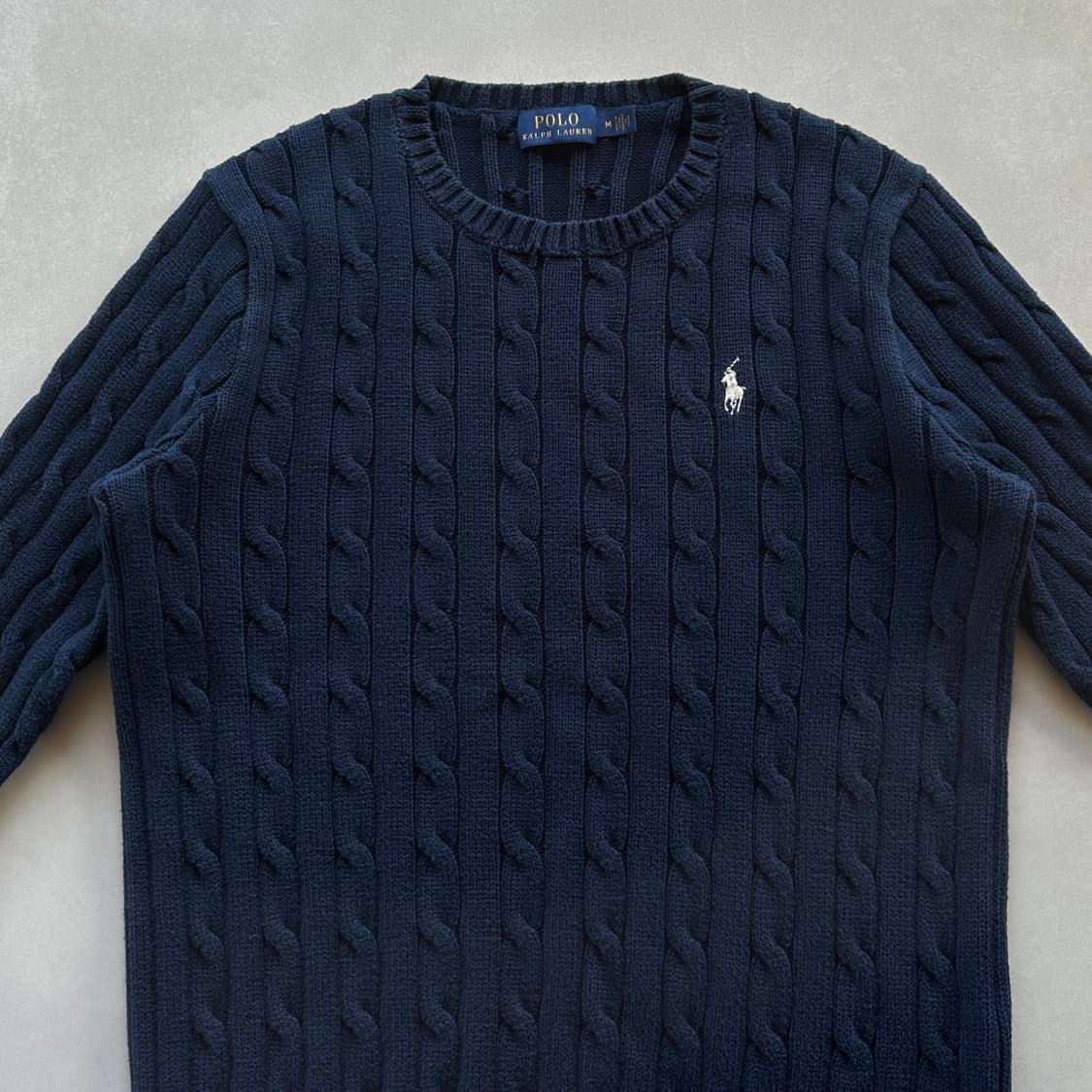 [M]폴로 랄프로렌 꽈배기 니트 스웨터 네이비 상품이미지2