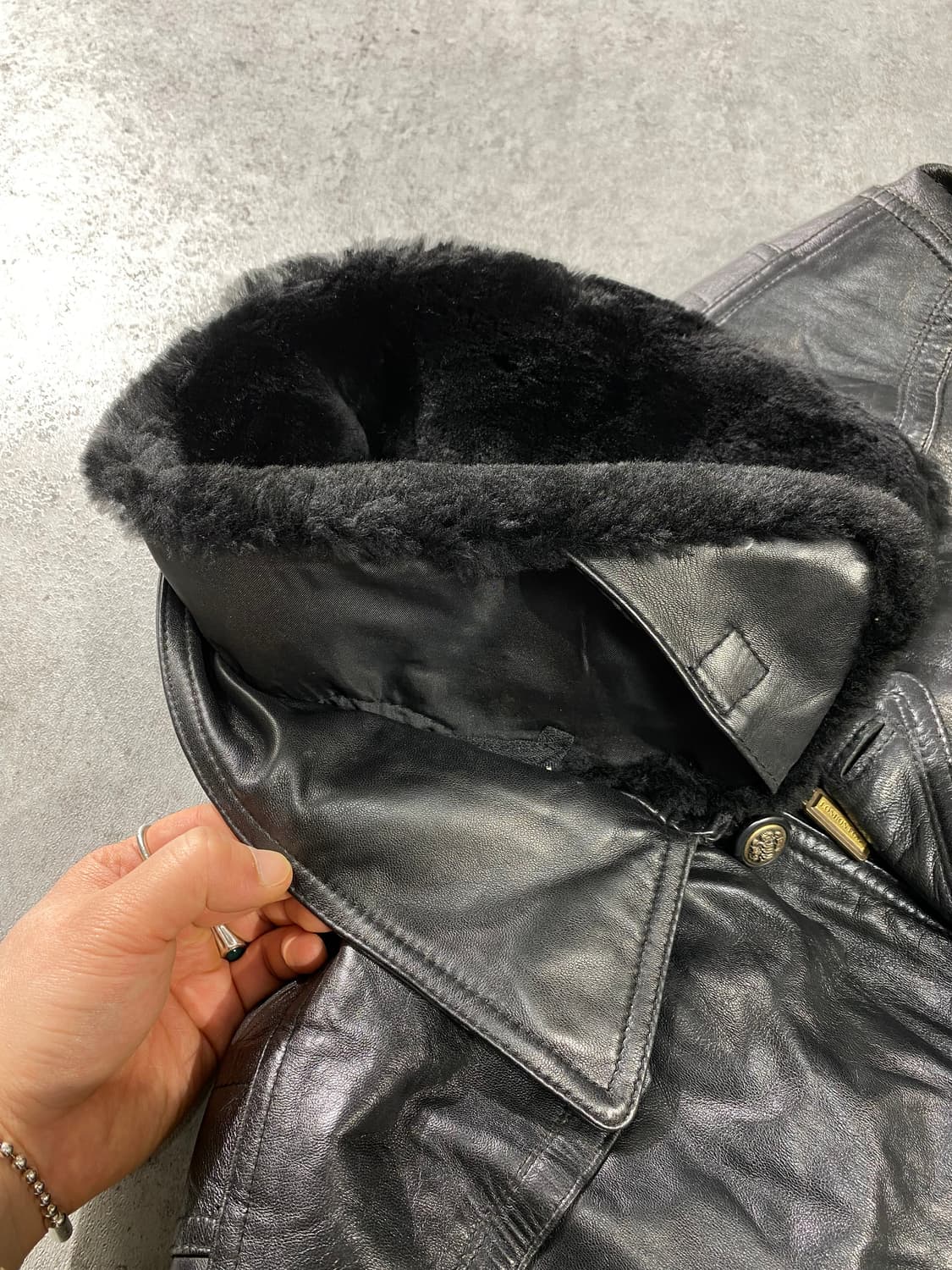 [95] 90s London Fog 런던포그 양가죽 레더 코트 상품이미지5