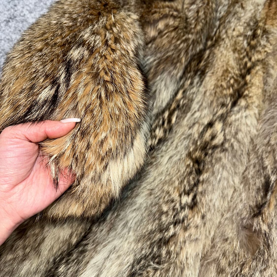 브라운 믹스컬러 사가폭스 퍼자켓L 상품이미지6