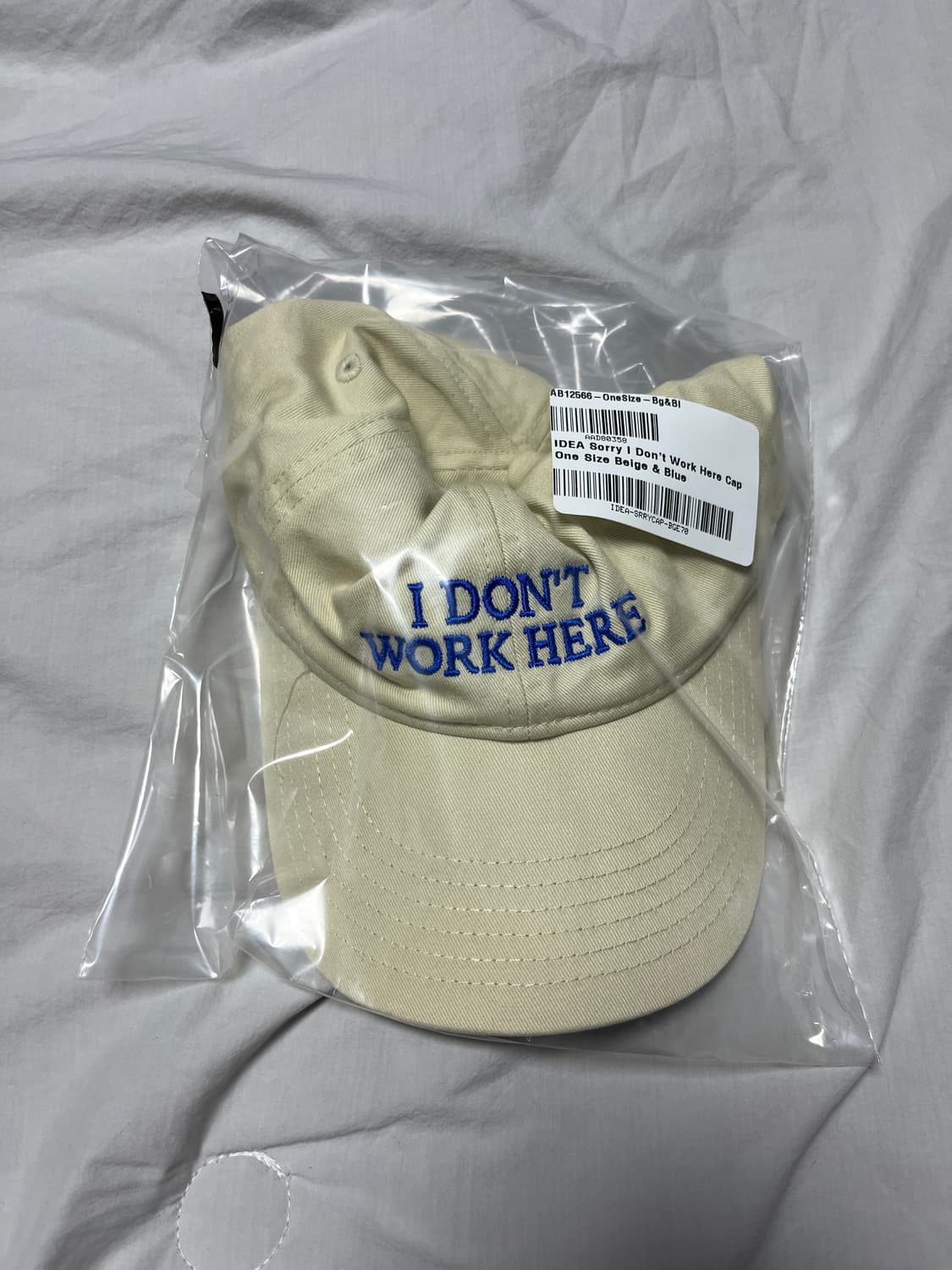 IDEA 아이디어 I don’t work here 캡 모자 베이지 상품이미지4