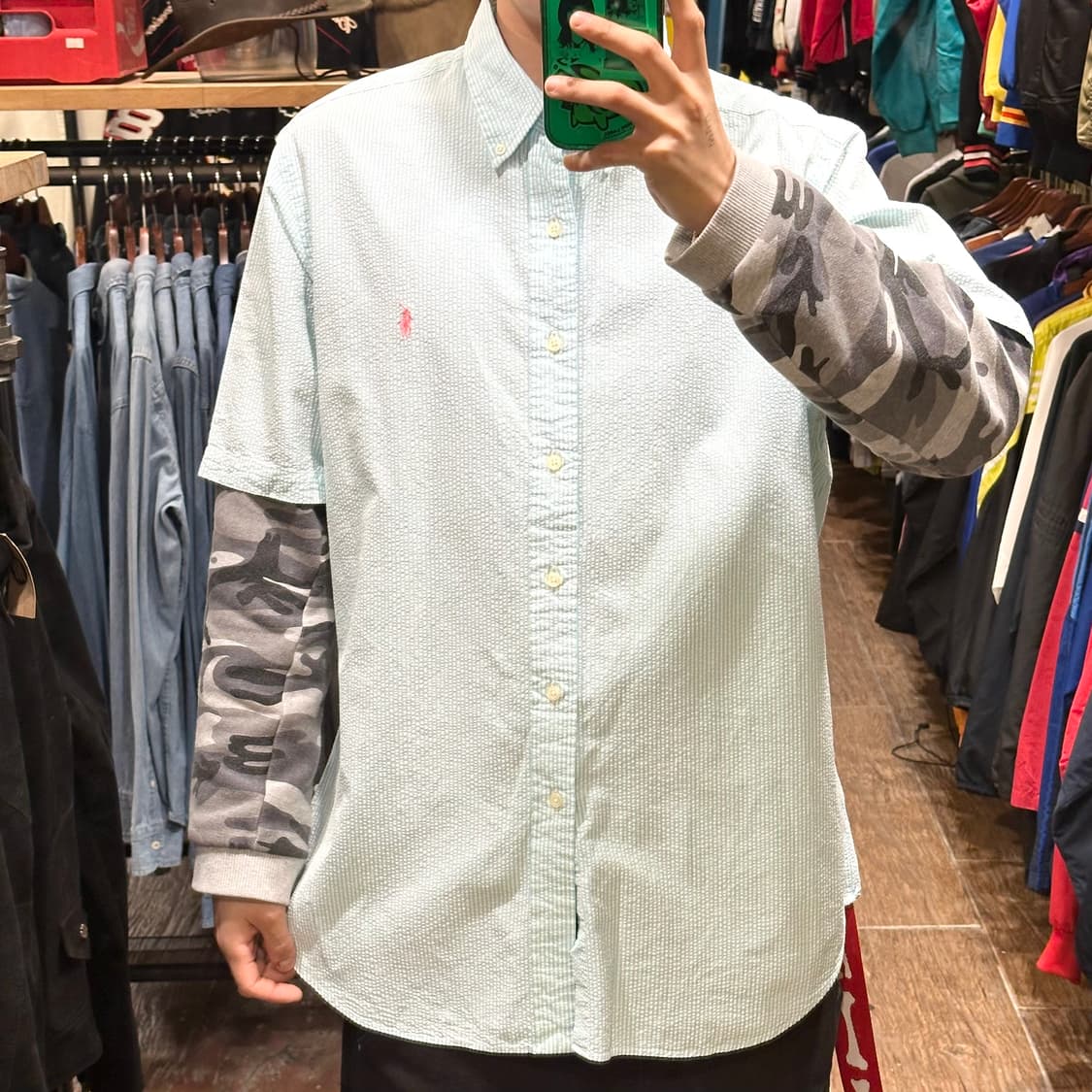 [HI] 폴로 랄프로렌 반팔셔츠 스카이블루 시어서커 상품이미지1