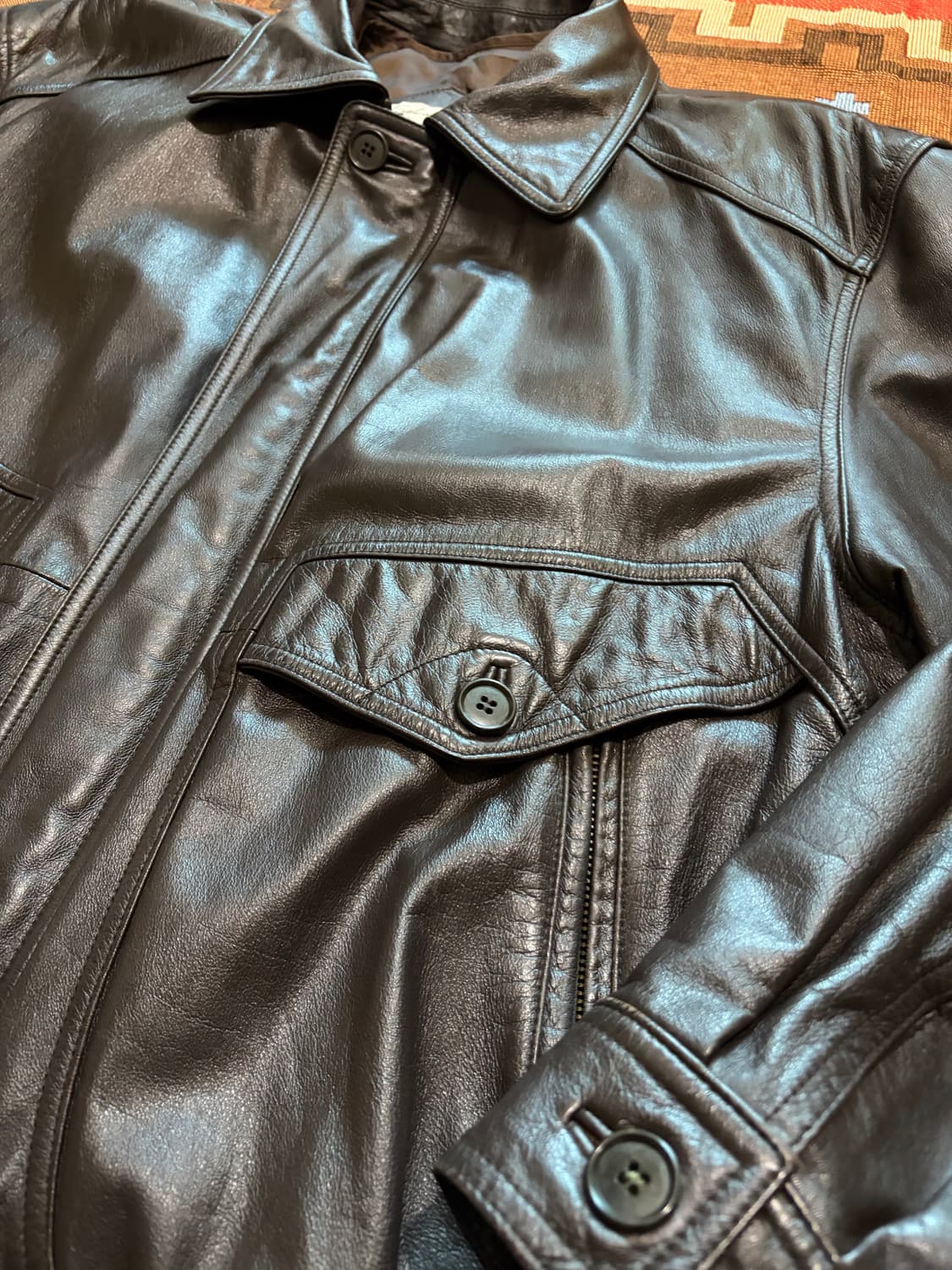 105) 00s 소가죽 A-2 레더 봄버 자켓 상품이미지4