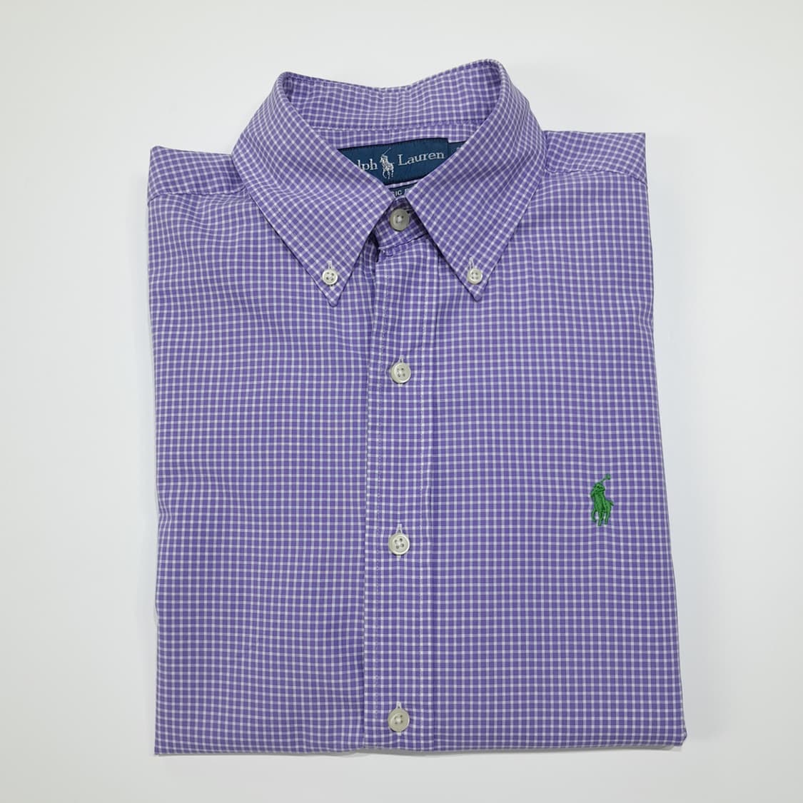 CL808 S 폴로 90s 버튼다운 퍼플 마이크로체크 셔츠 남방 상품이미지7