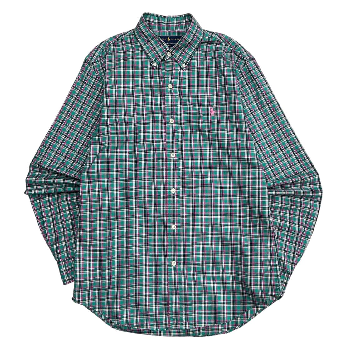 폴로 랄프로렌 딸기우유맛 포니 그린 체크 셔츠 상품이미지2